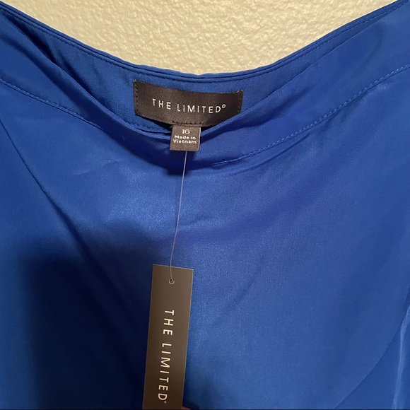 ❌SOLD❌NWTs The Limited Ruffle Front High Low Skirt Ocean Blue Cobalt Size 16 - Picture 9 of 11